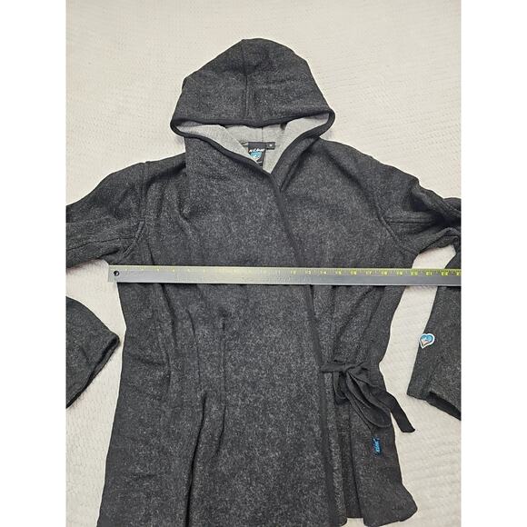 Kuhl Sweater Jacket Womens Medium 100% Merino Wool Side Tie Hooded - Picture 3 of 8